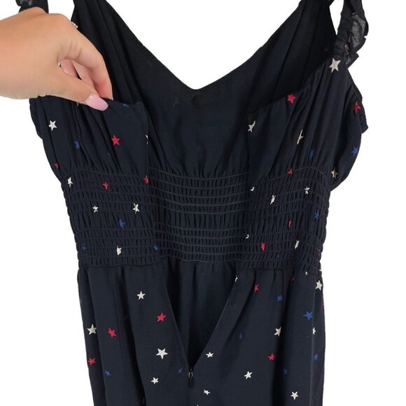 Reformation Elyse ASO Taylor Swift Star Ruffle Strap Mini Dress Black 4 - Picture 6 of 10